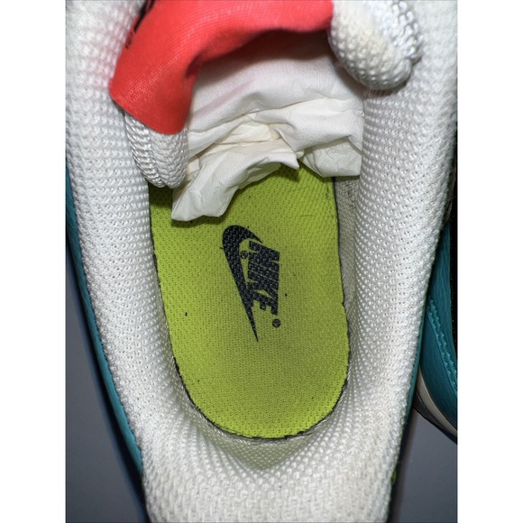 Nike Womens Court Vision Lo White Aqua Black Green Size 7.5 Shoes CZ9352-100 - Picture 9 of 9